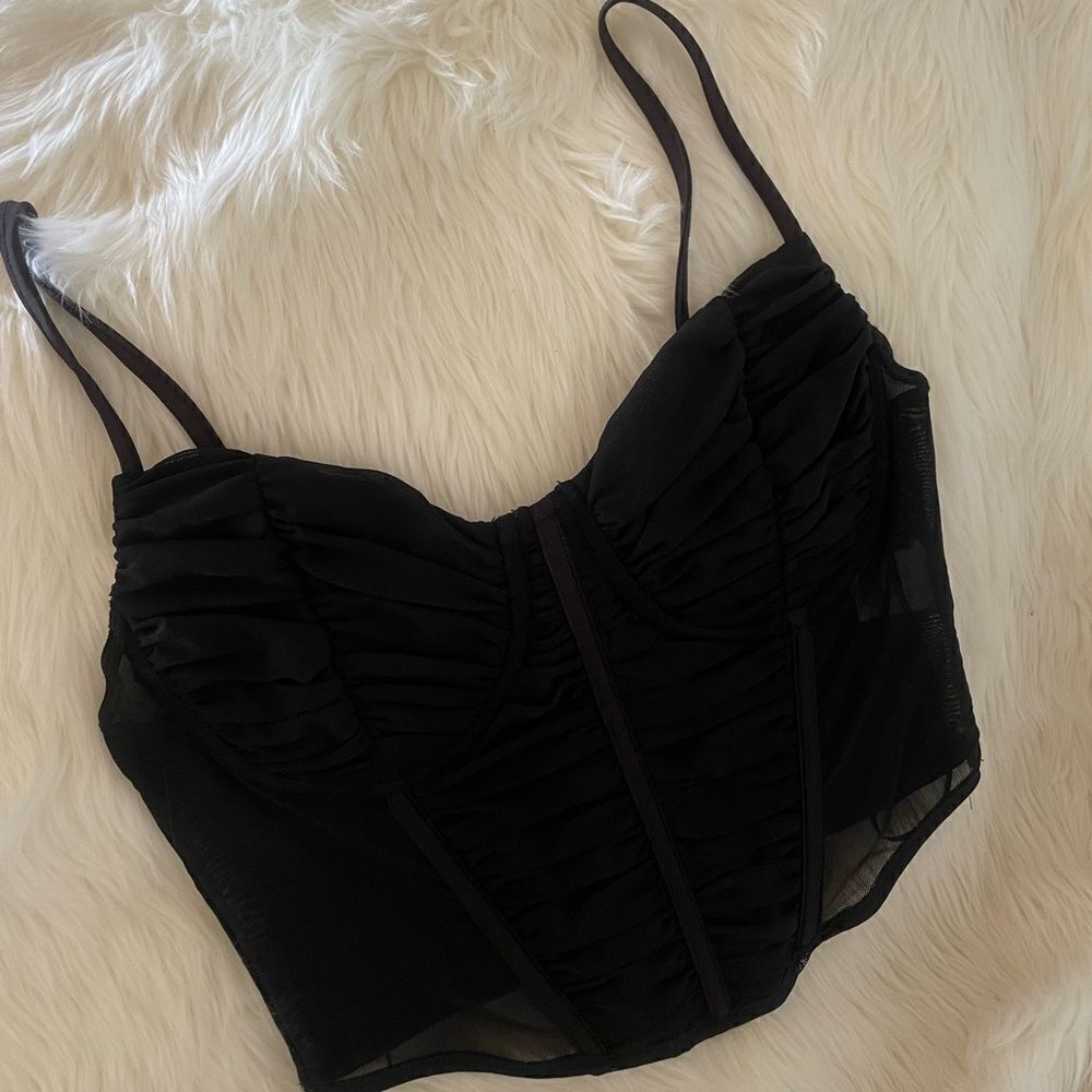 Black bustier crop top